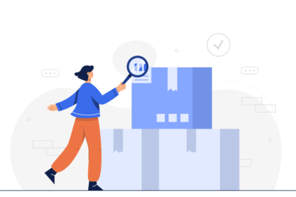 Young Working Woman use Magnifying Glass Searching Information Folder Vector - DeviloArts