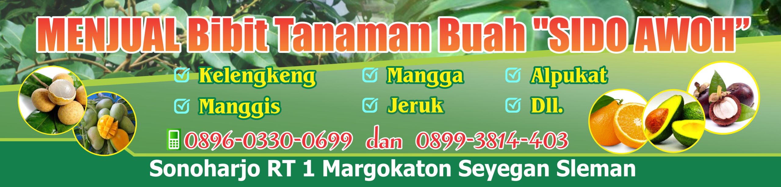 Spanduk Menjual Bibit Tanaman Buah Vector CDR