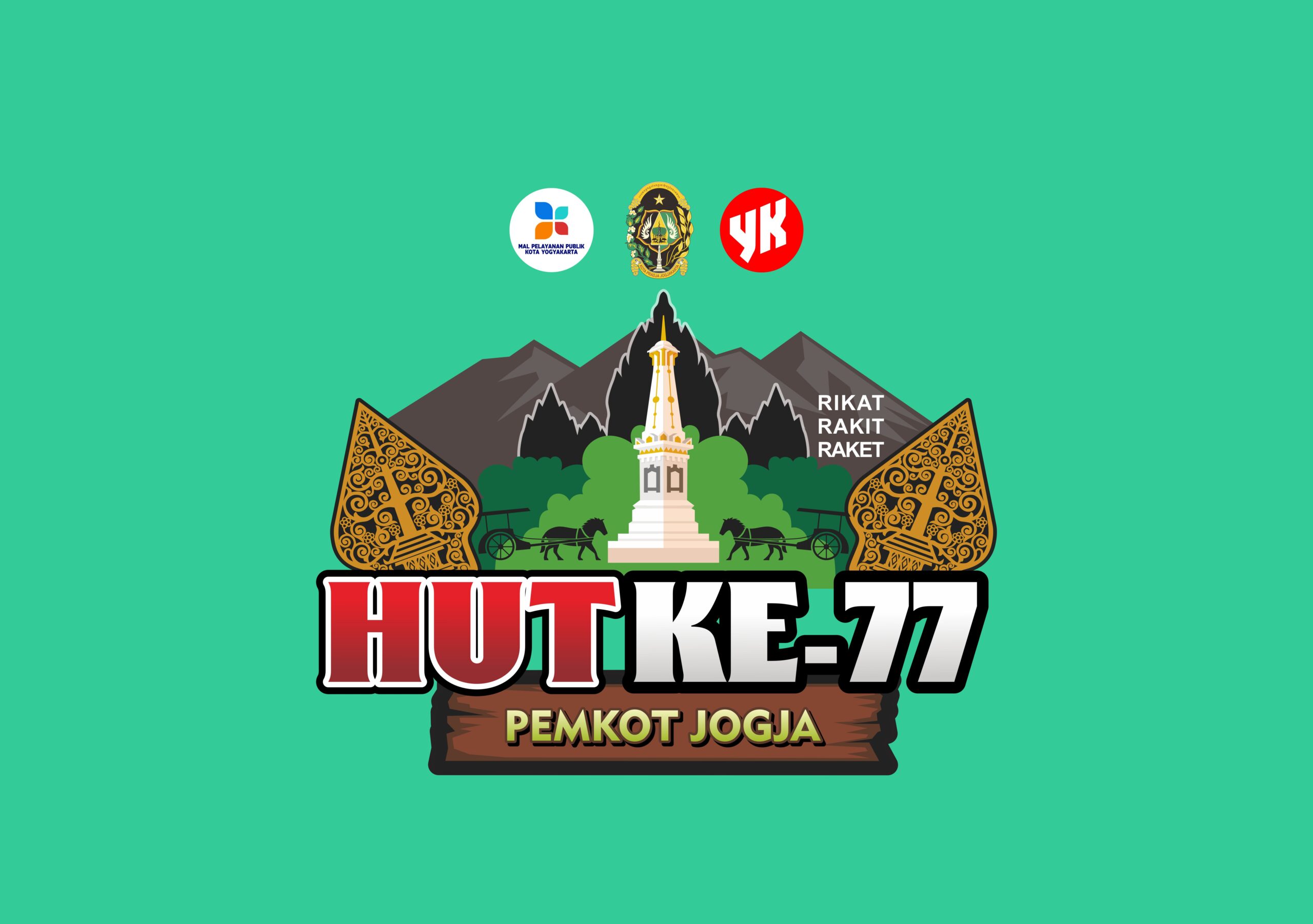 Dekorasi Kantor HUT ke 77 PEMKOT Jogja Desain Vector