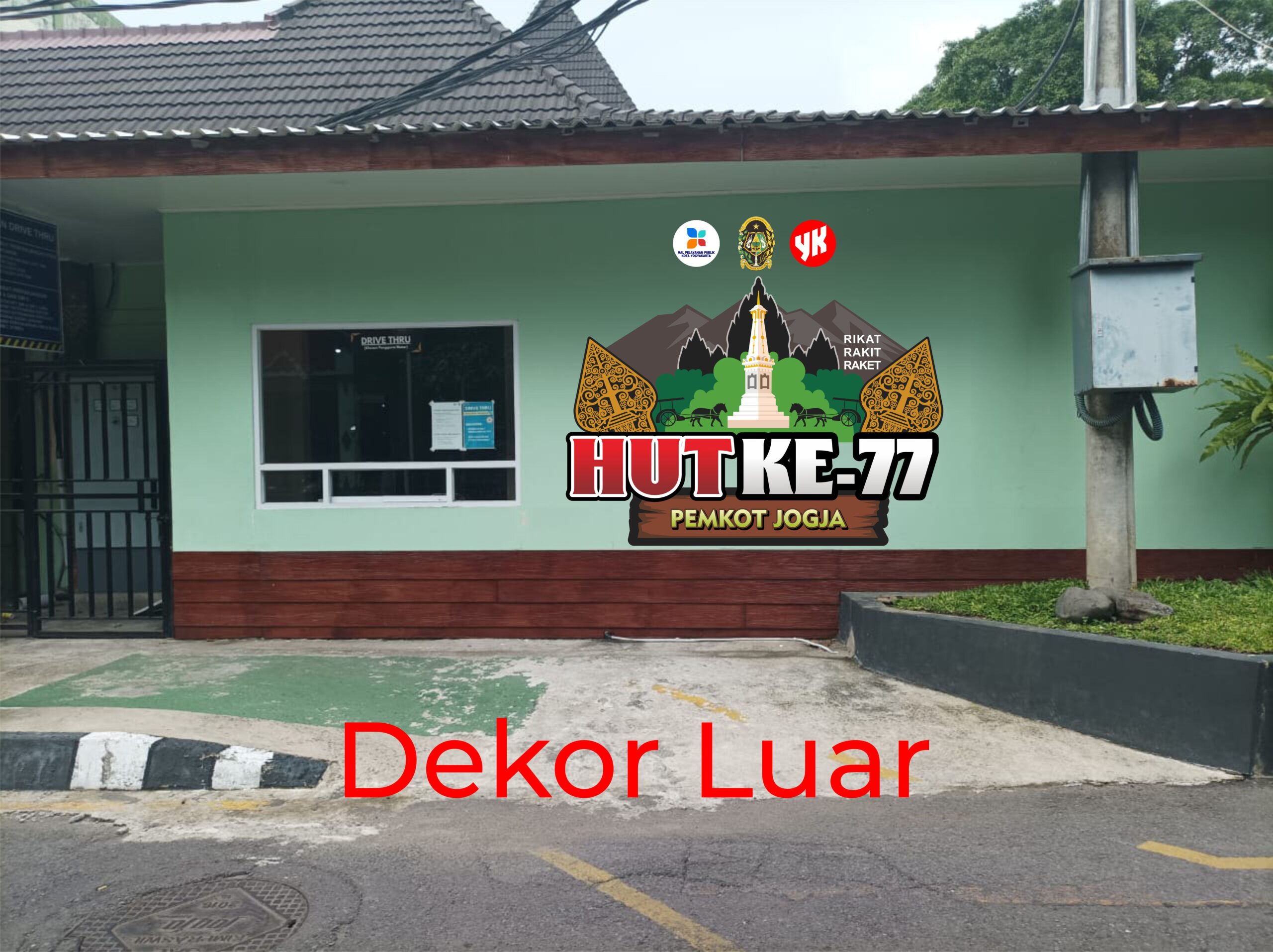 Dekorasi Kantor HUT ke 77 PEMKOT Jogja Desain Vector