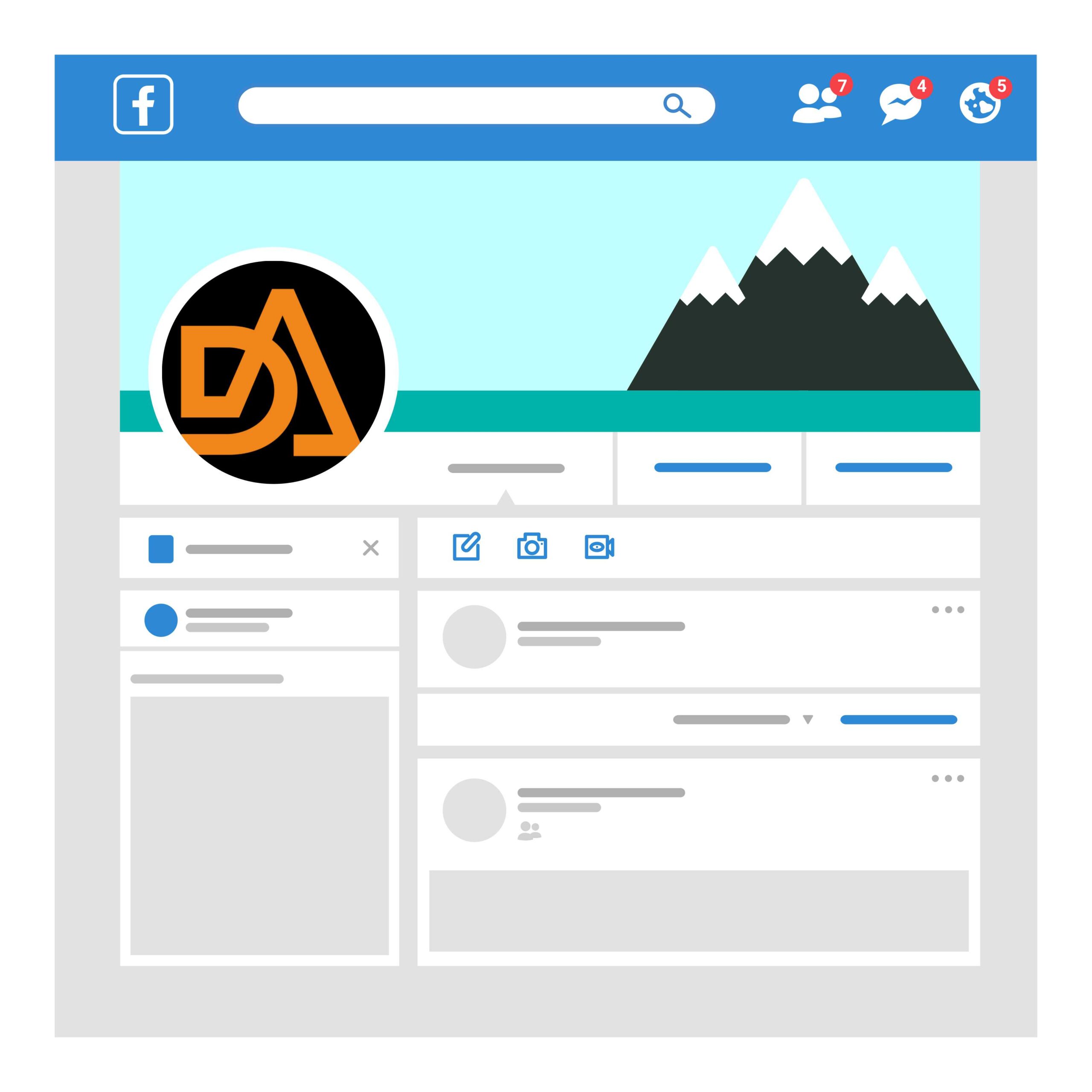 Halaman Facebook Desain Vector - Desain Grafis, Logo, Vector, Template, Background. Halaman Facebook Desain Vector