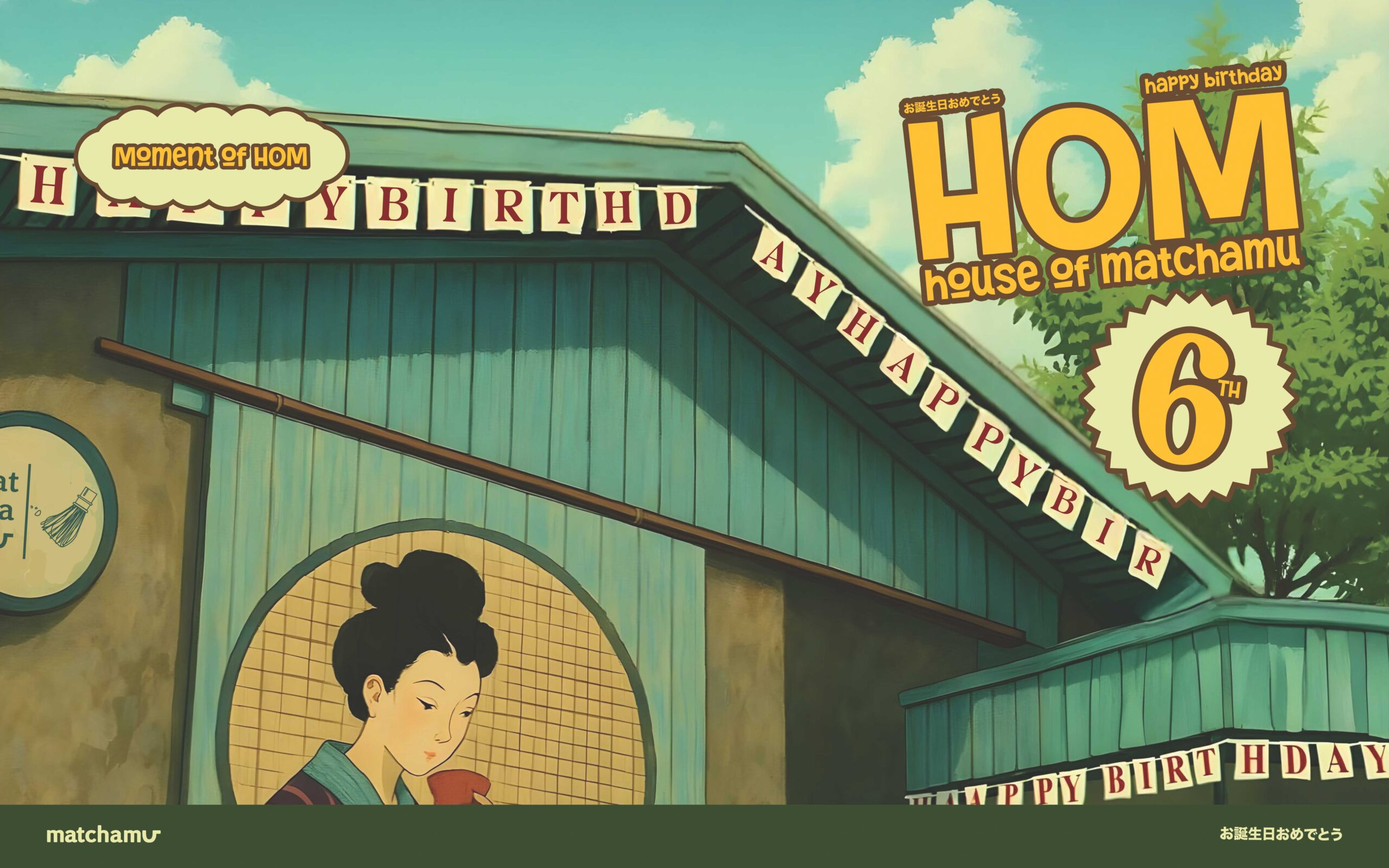 House of Matchamu Anniversary Backdrop - Desain Grafis, Logo, Vector, Template, Background. House of Matchamu Anniversary Backdrop