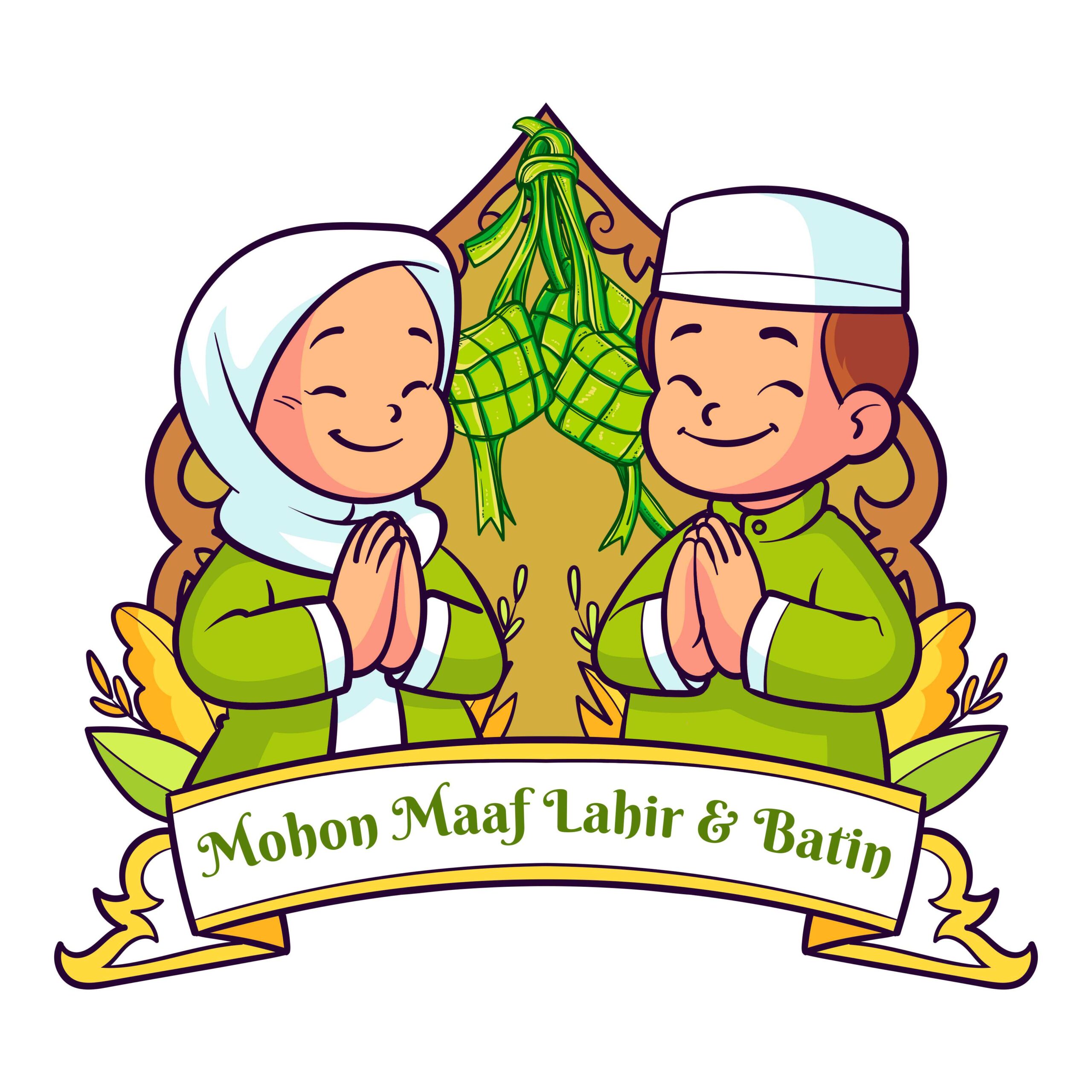 Mohon Maaf Lahir Batin Kartun Karakter 2025