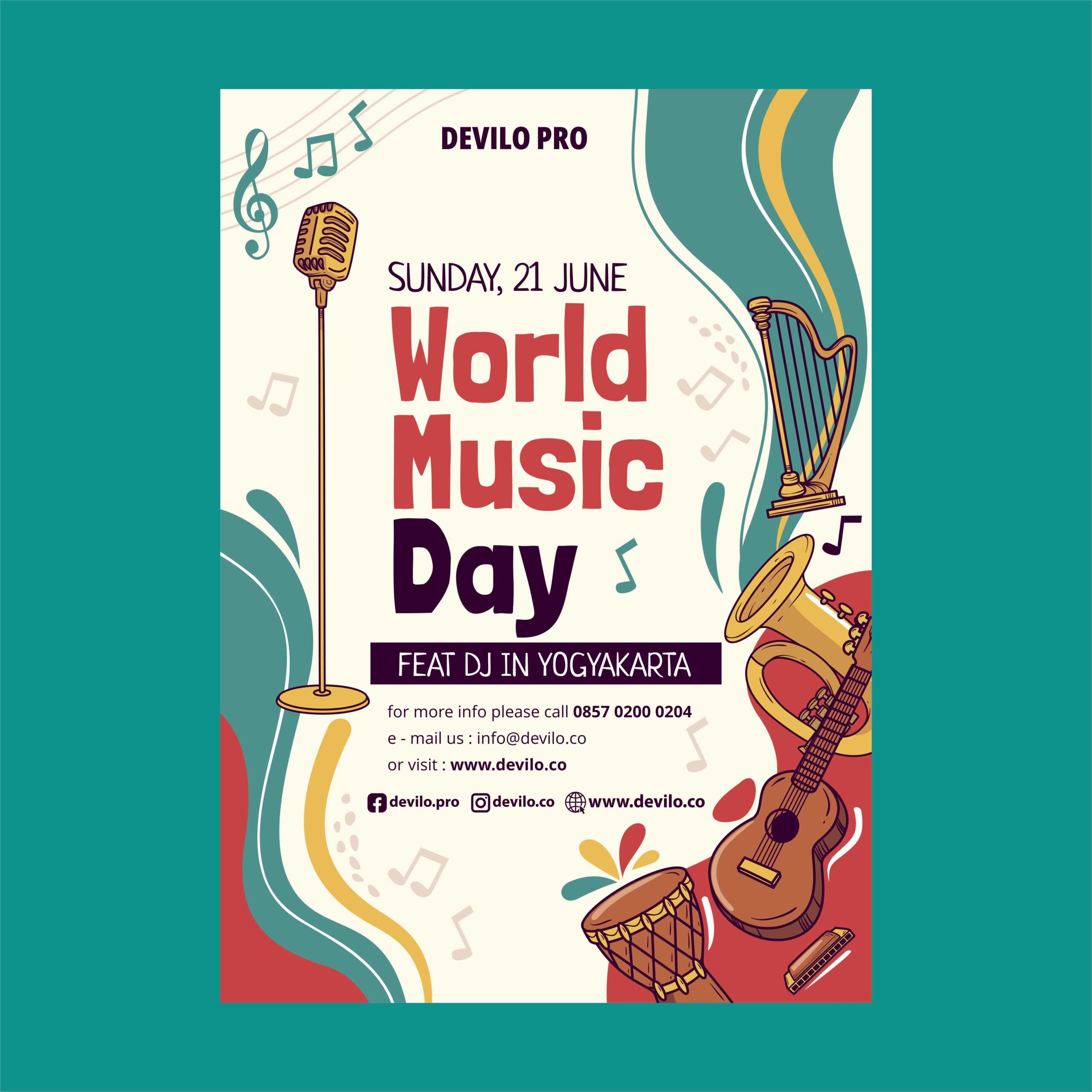 Poster Live Music Template Desain Vector