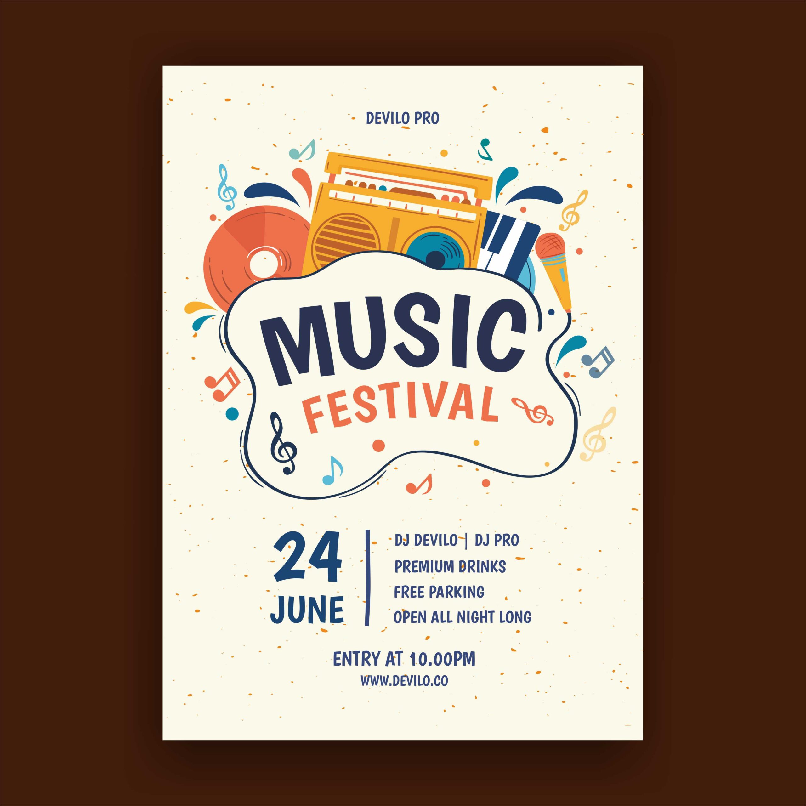 Poster Live Music Template Desain Vector