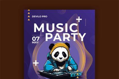 Poster Live Music Template Desain Vector