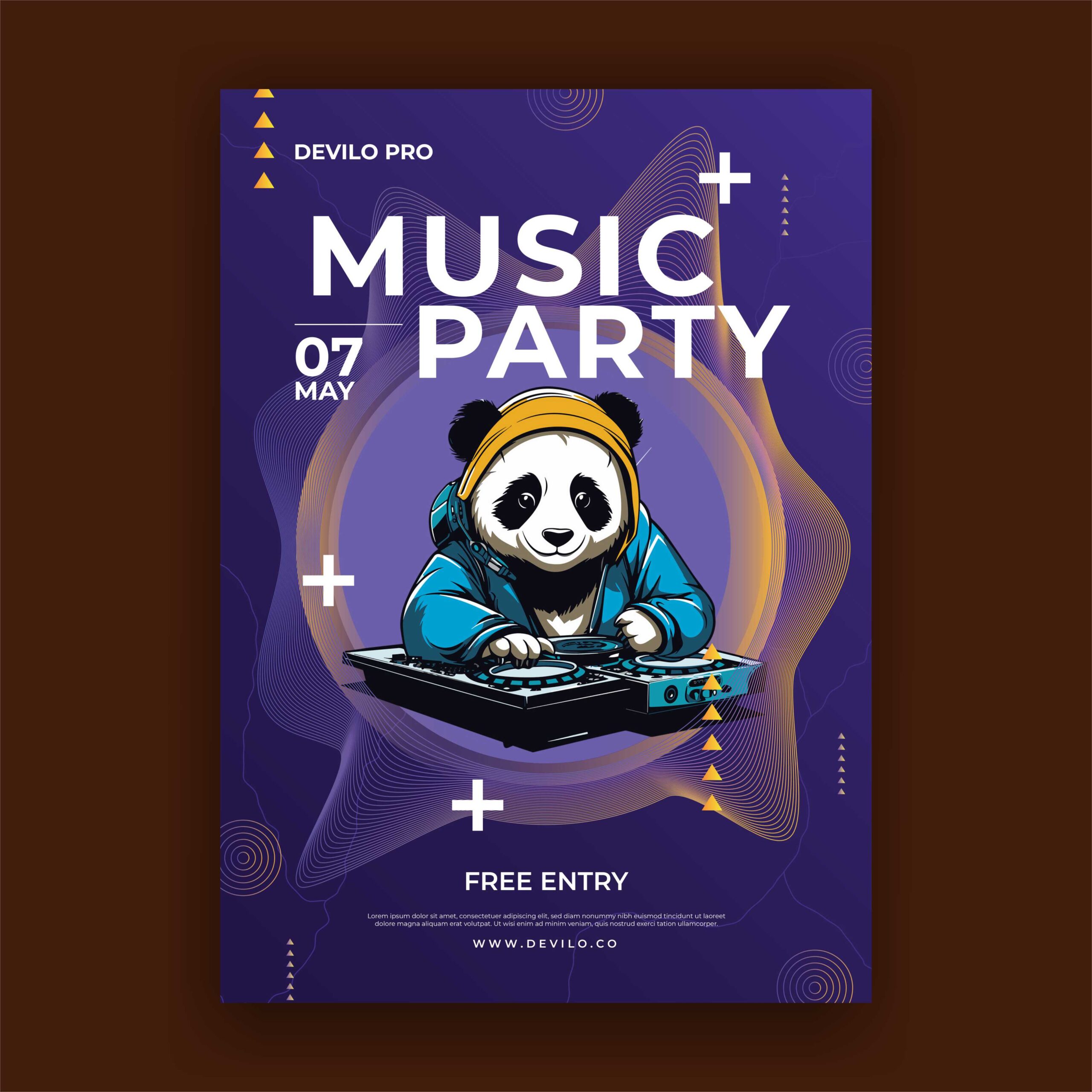 Poster Live Music Template Desain Vector