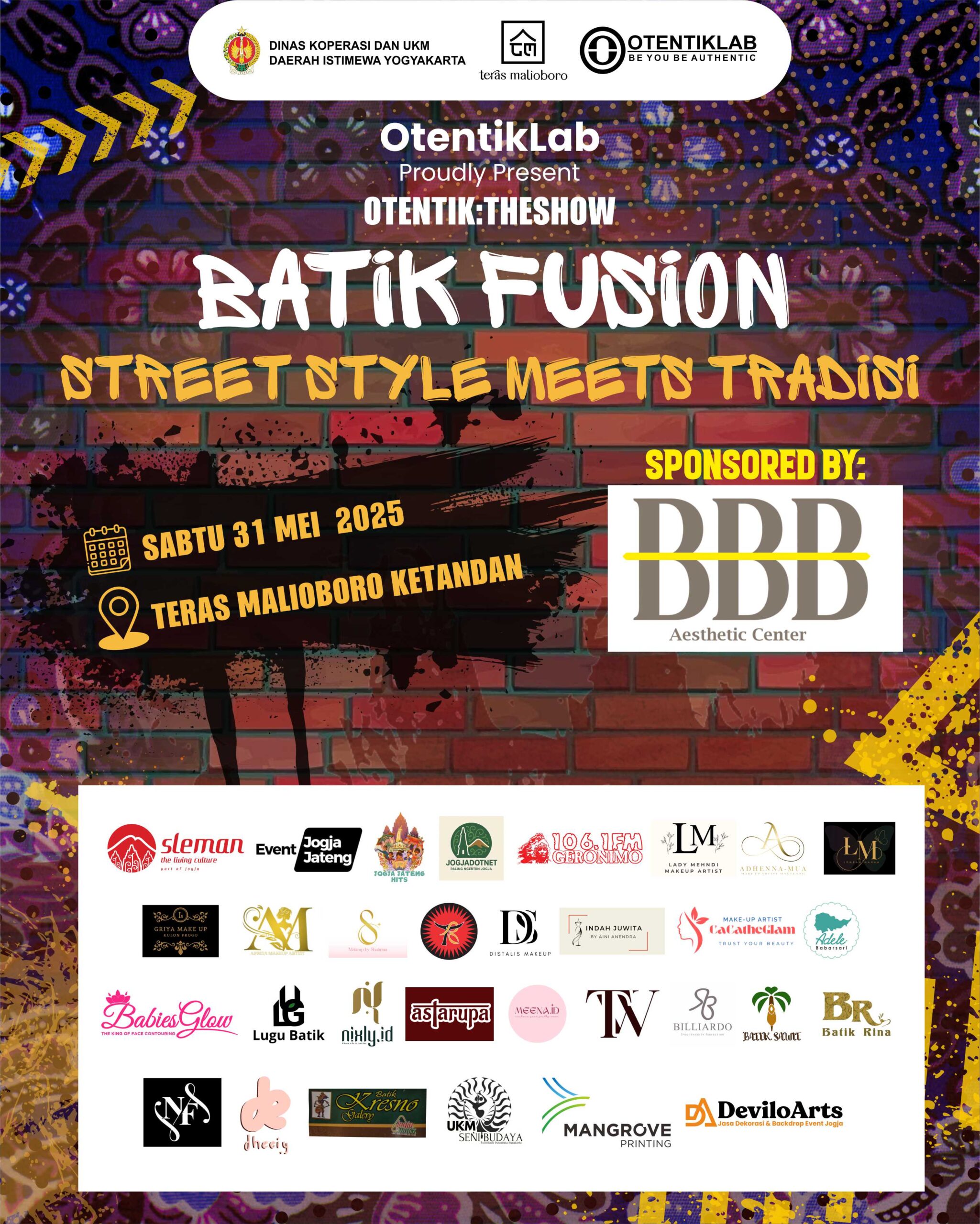 Batik Fashion Show Backdrop Vector