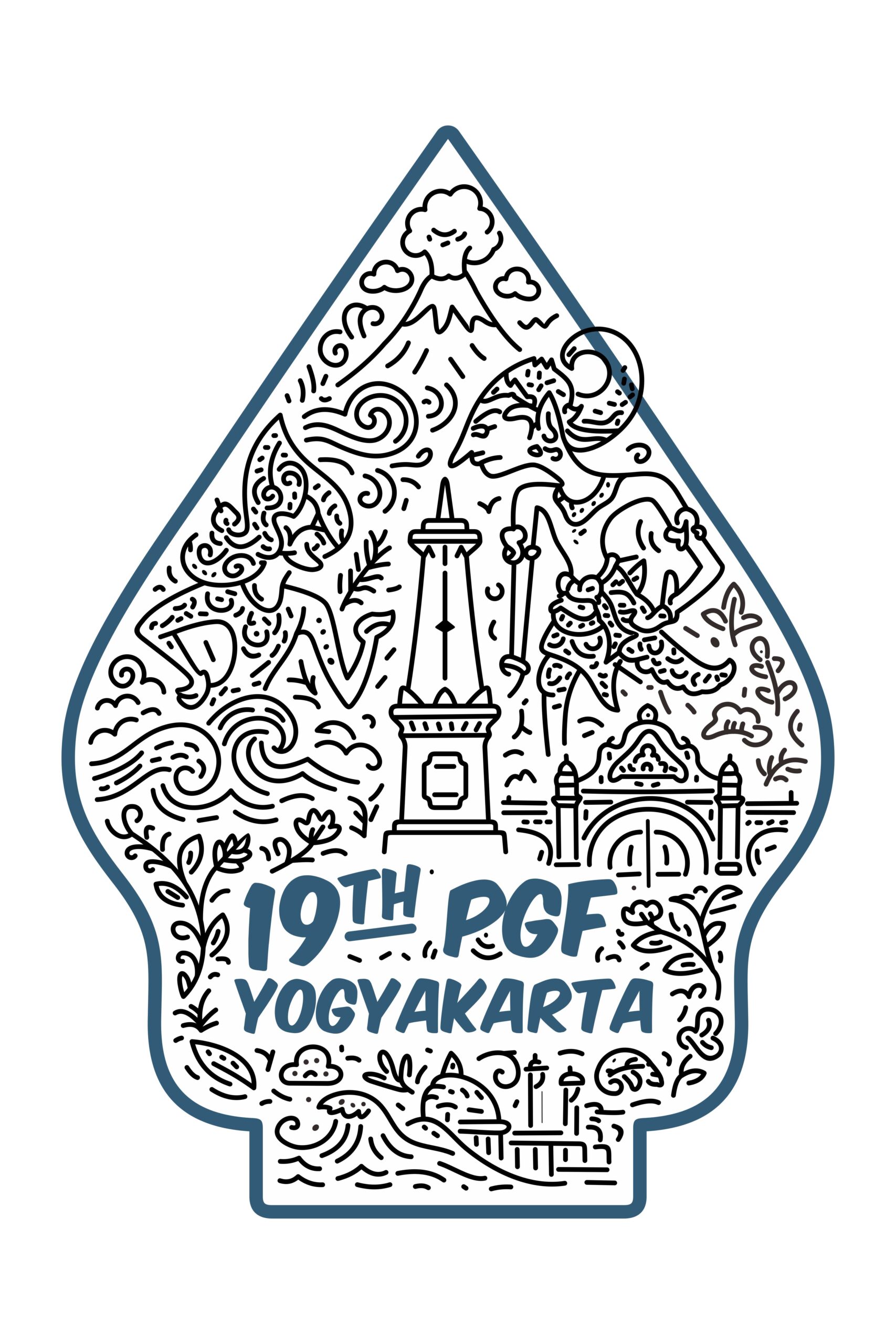Gunungan Wayang PGF Yogyakarta - Desain Grafis, Logo, Vector, Template, Background. Gunungan Wayang PGF Yogyakarta