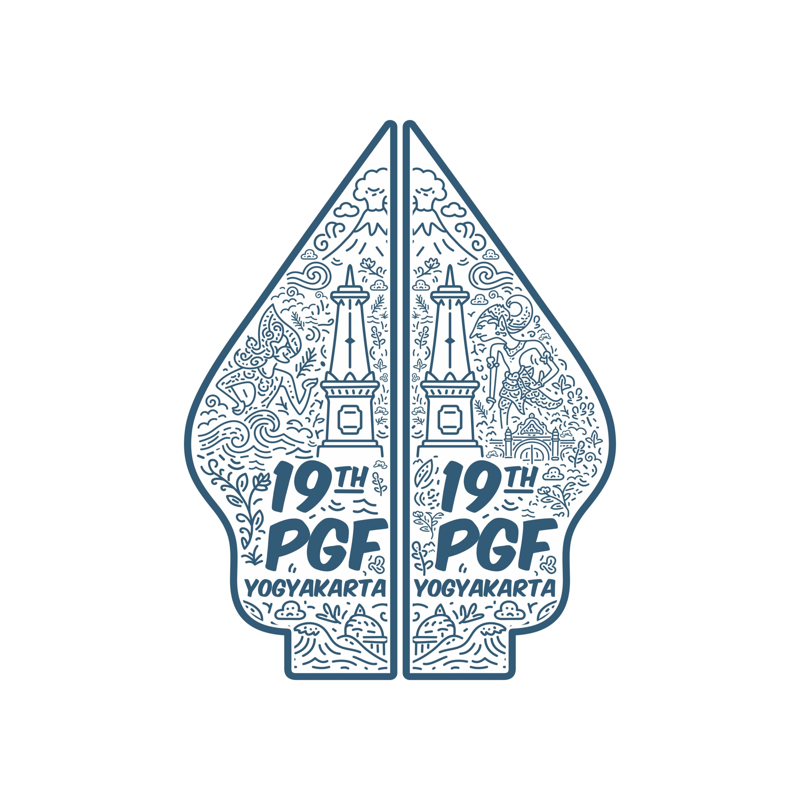 Gunungan Wayang PGF Yogyakarta - Desain Grafis, Logo, Vector, Template, Background. Gunungan Wayang PGF Yogyakarta