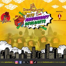 Desain Backdrop Anniversary Devilo Arts