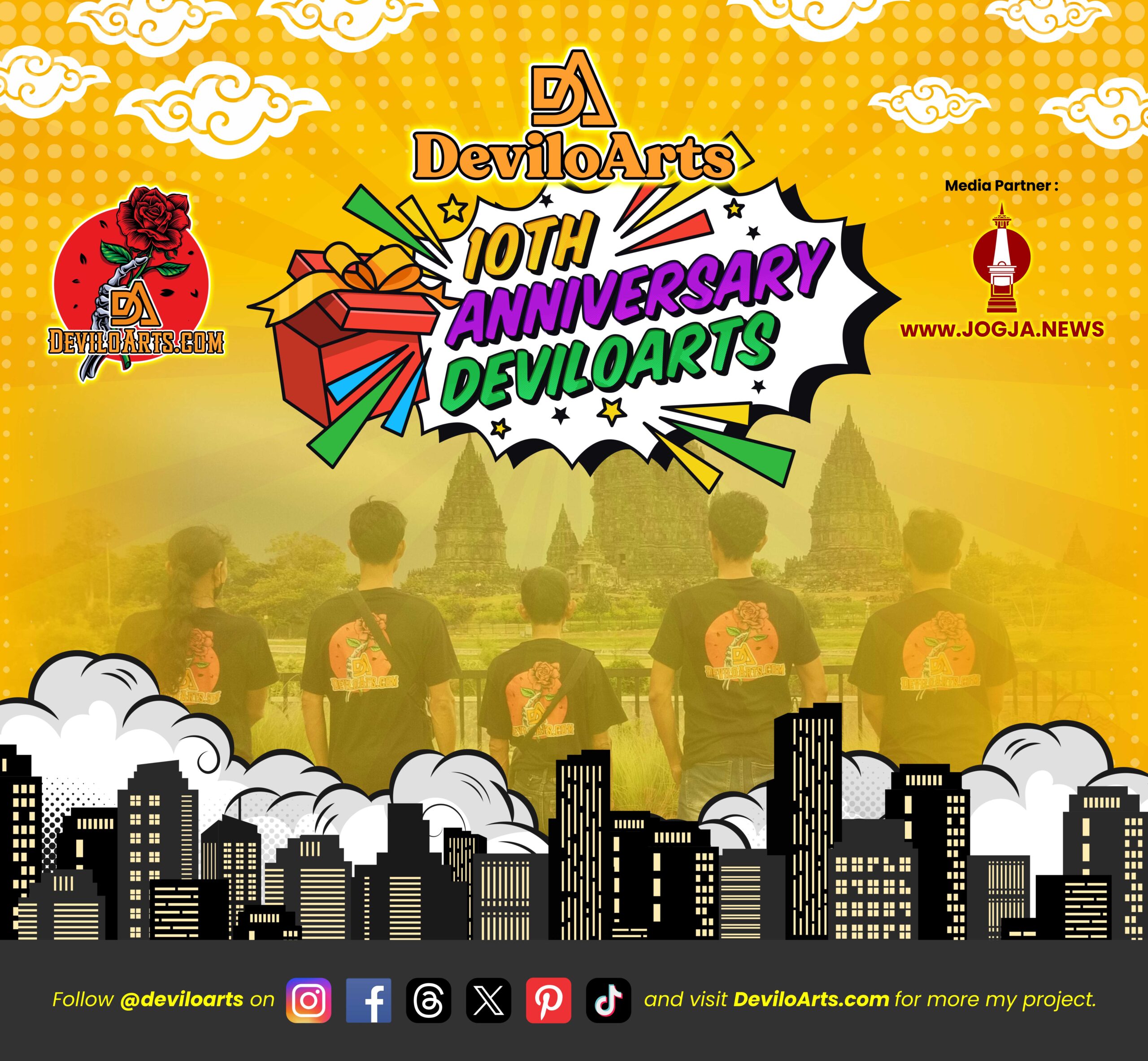 Desain Backdrop Anniversary Devilo Arts