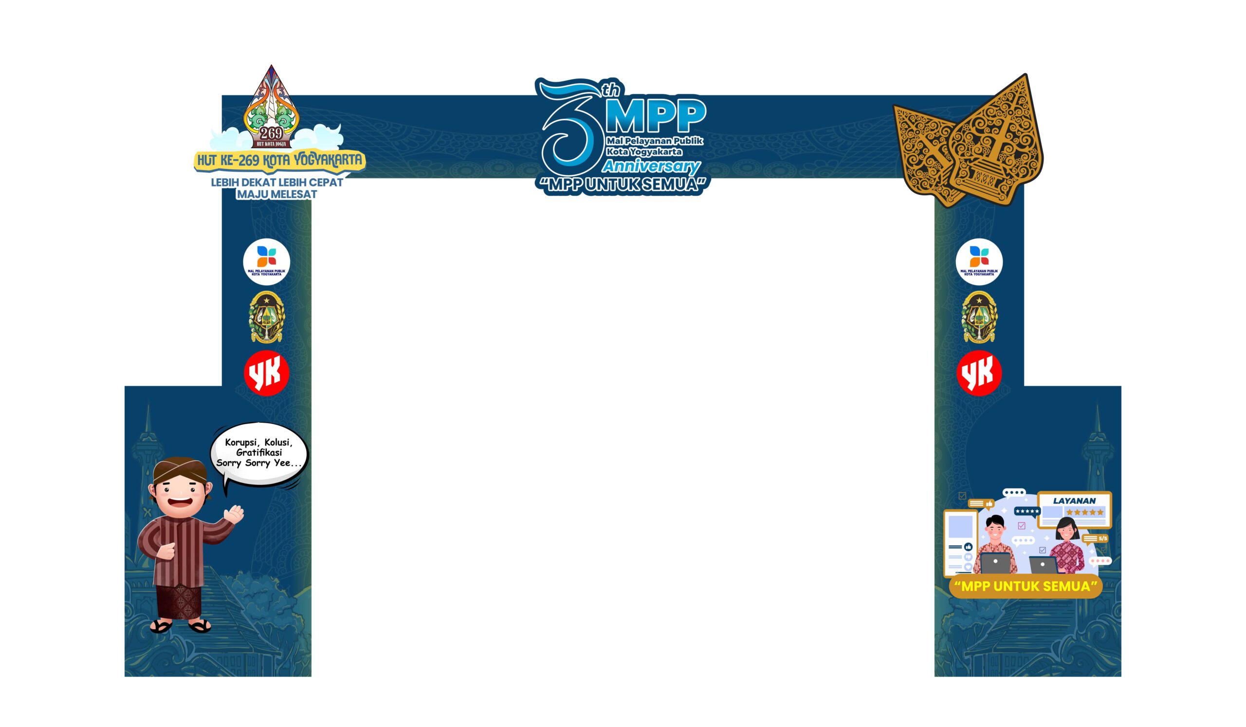 MPP Yogyakarta Dekorasi Anniversary Kantor 3th - Desain Grafis, Logo, Vector, Template, Background. MPP Yogyakarta Dekorasi Anniversary Kantor 3th