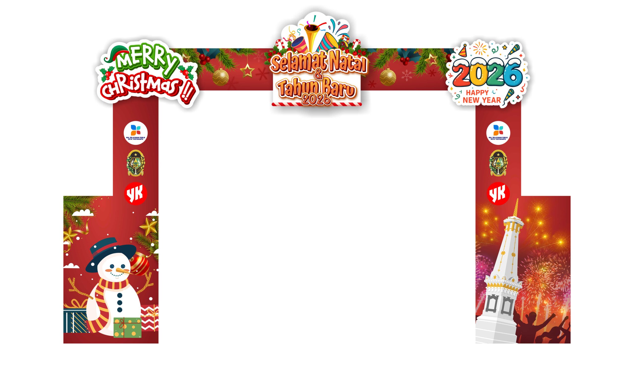 MPP Yogyakarta Dekorasi Natal Tahun Baru 2025 - Desain Grafis, Logo, Vector, Template, Background. MPP Yogyakarta Dekorasi Natal Tahun Baru 2025