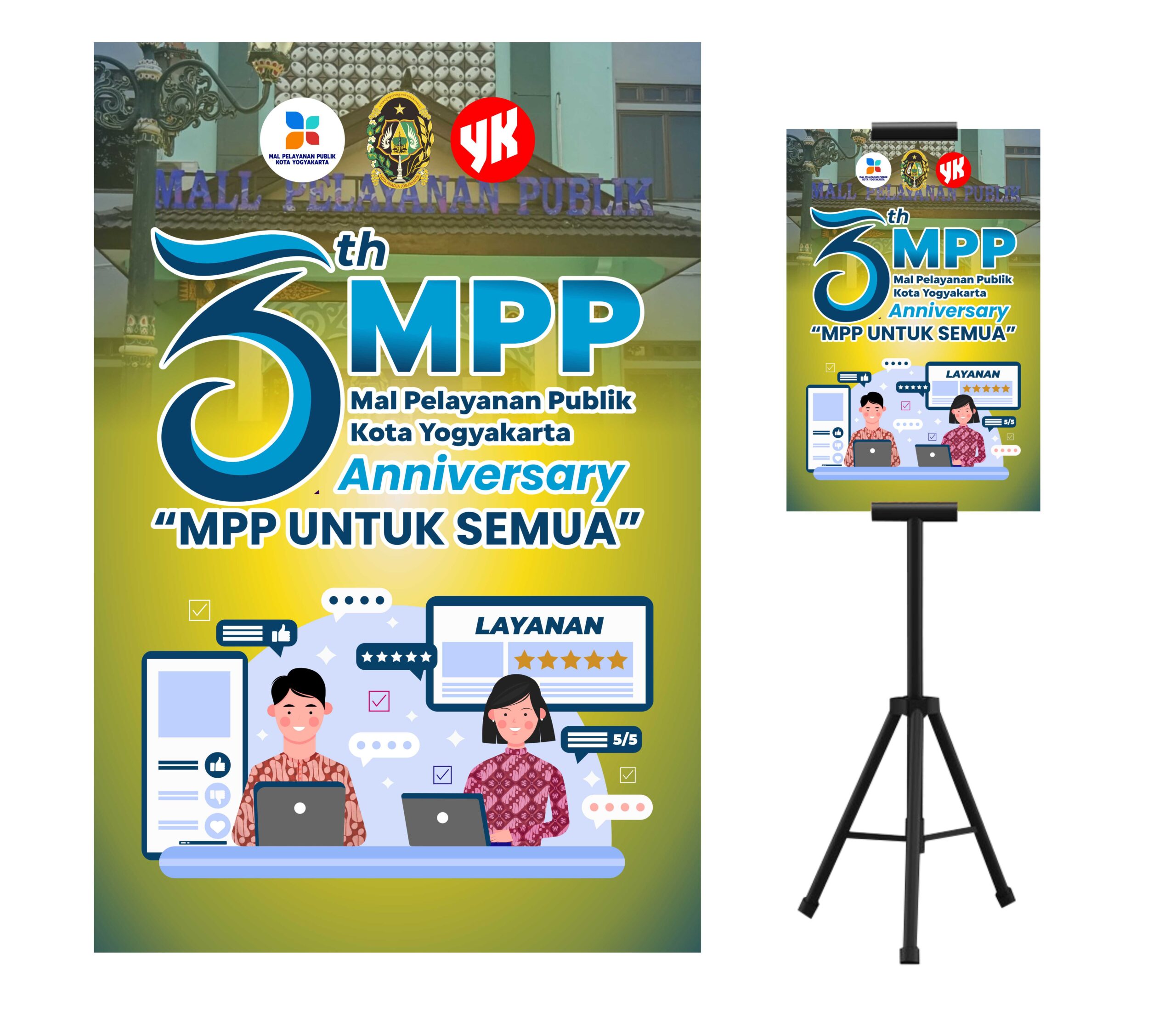 MPP Yogyakarta Dekorasi Anniversary Kantor 3th - Desain Grafis, Logo, Vector, Template, Background. MPP Yogyakarta Dekorasi Anniversary Kantor 3th