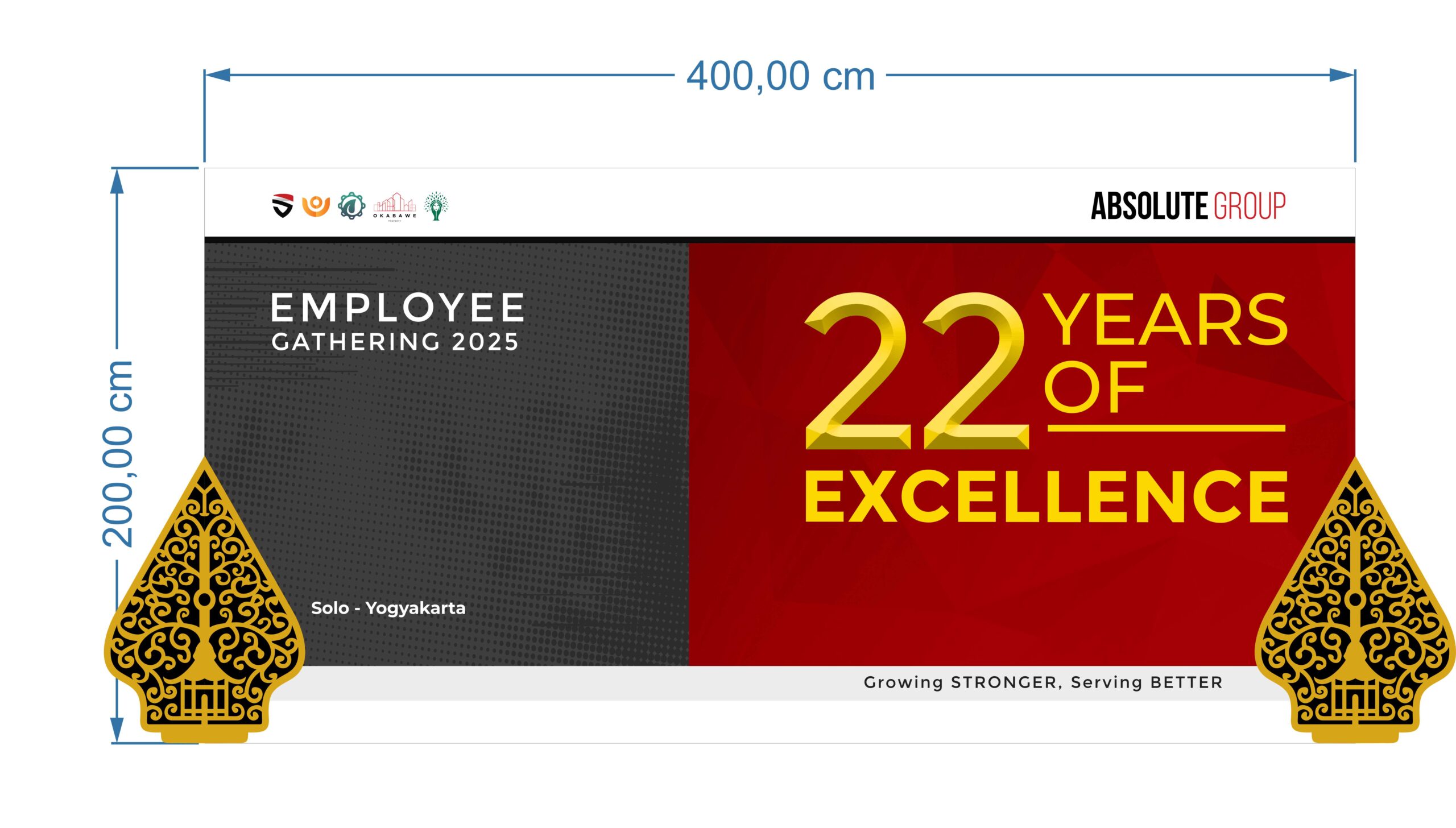 Backdrop Employee Desain Vector