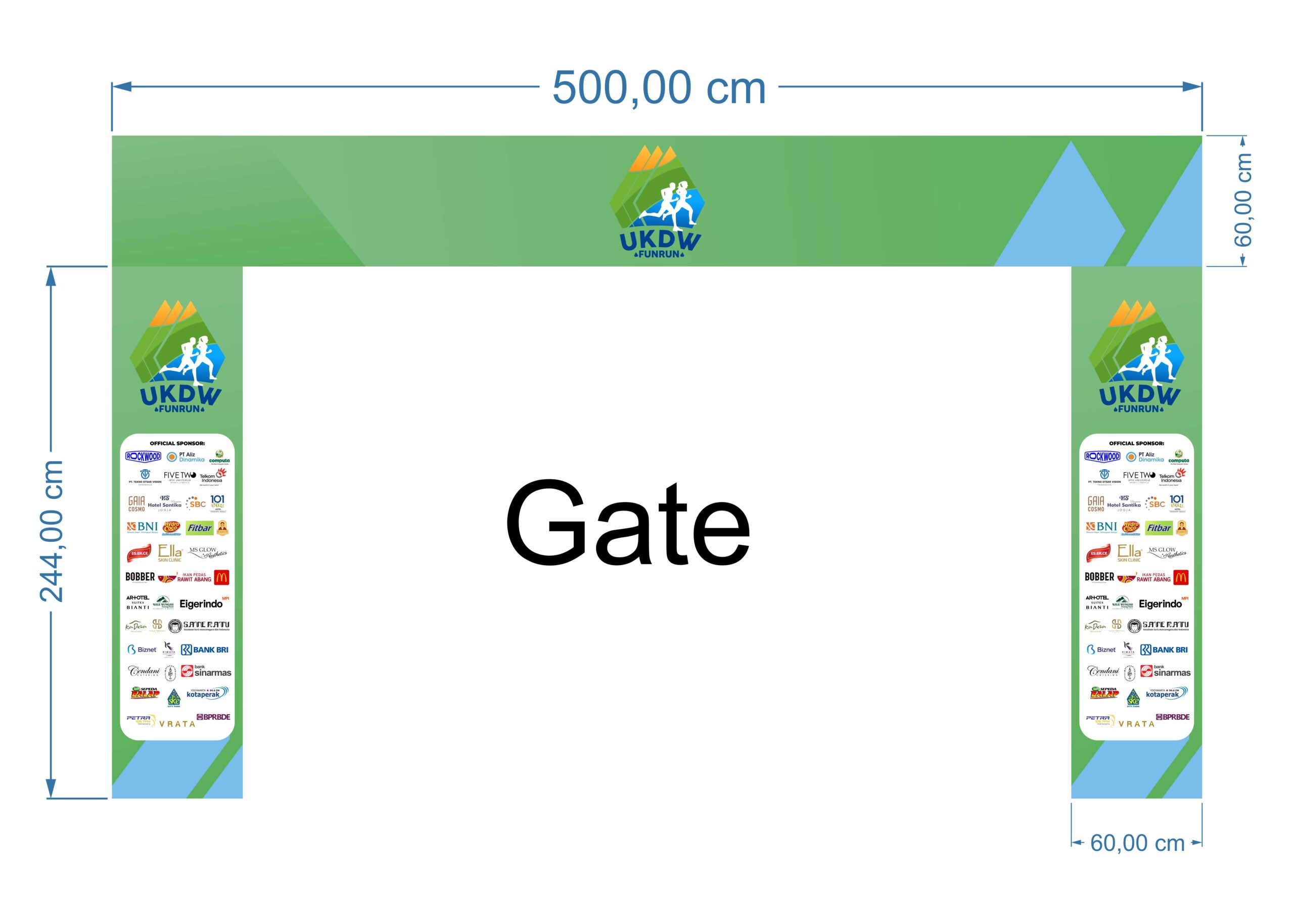 Dekorasi UKDW FUN RUN Desain Vector