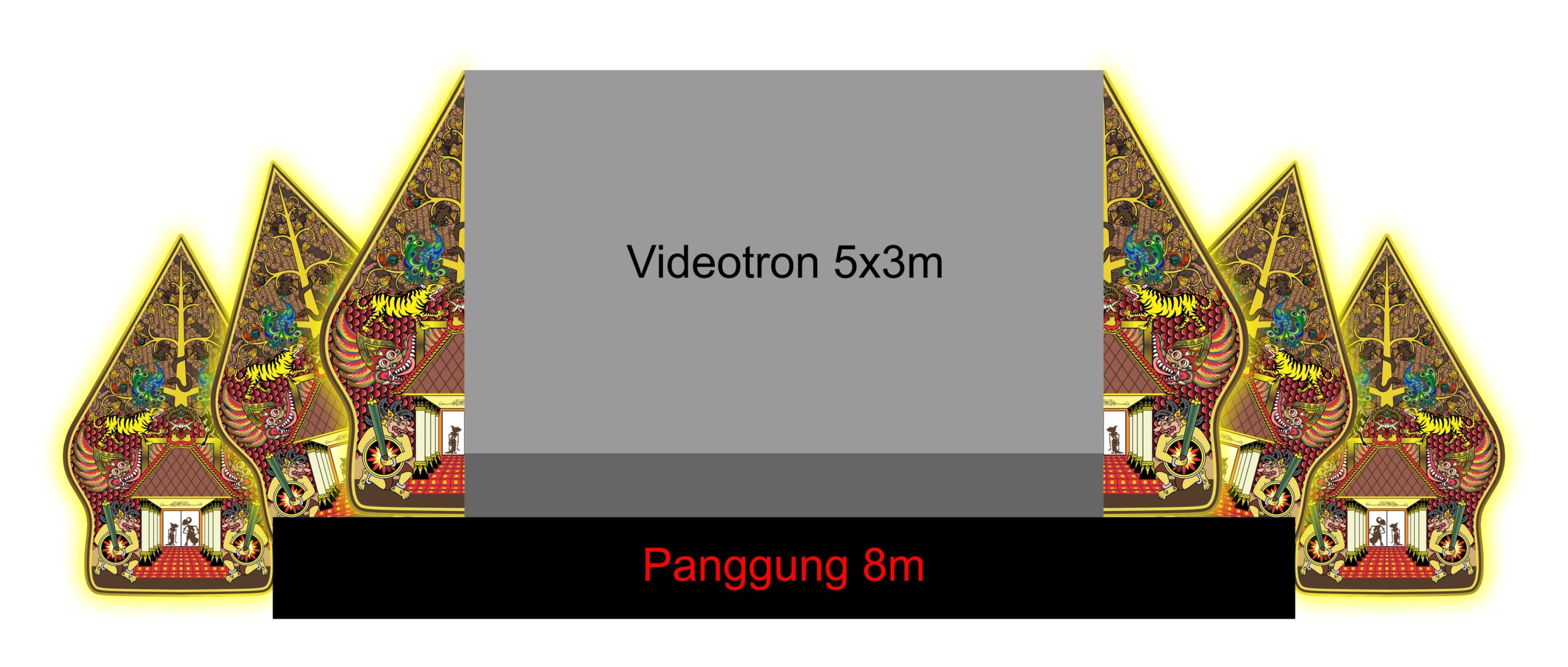 Gunungan Wayang Frame LED Videotron Vector