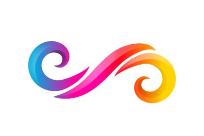 Abstract Logo Made with Colorful Swirls Vector