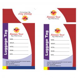 Always Tour Luggage Tag Design Vector