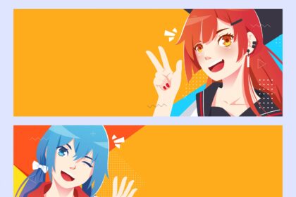 Anime Banners Template Vector CorelDraw