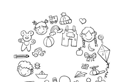 Background Hand Drawn Children Elements Vector