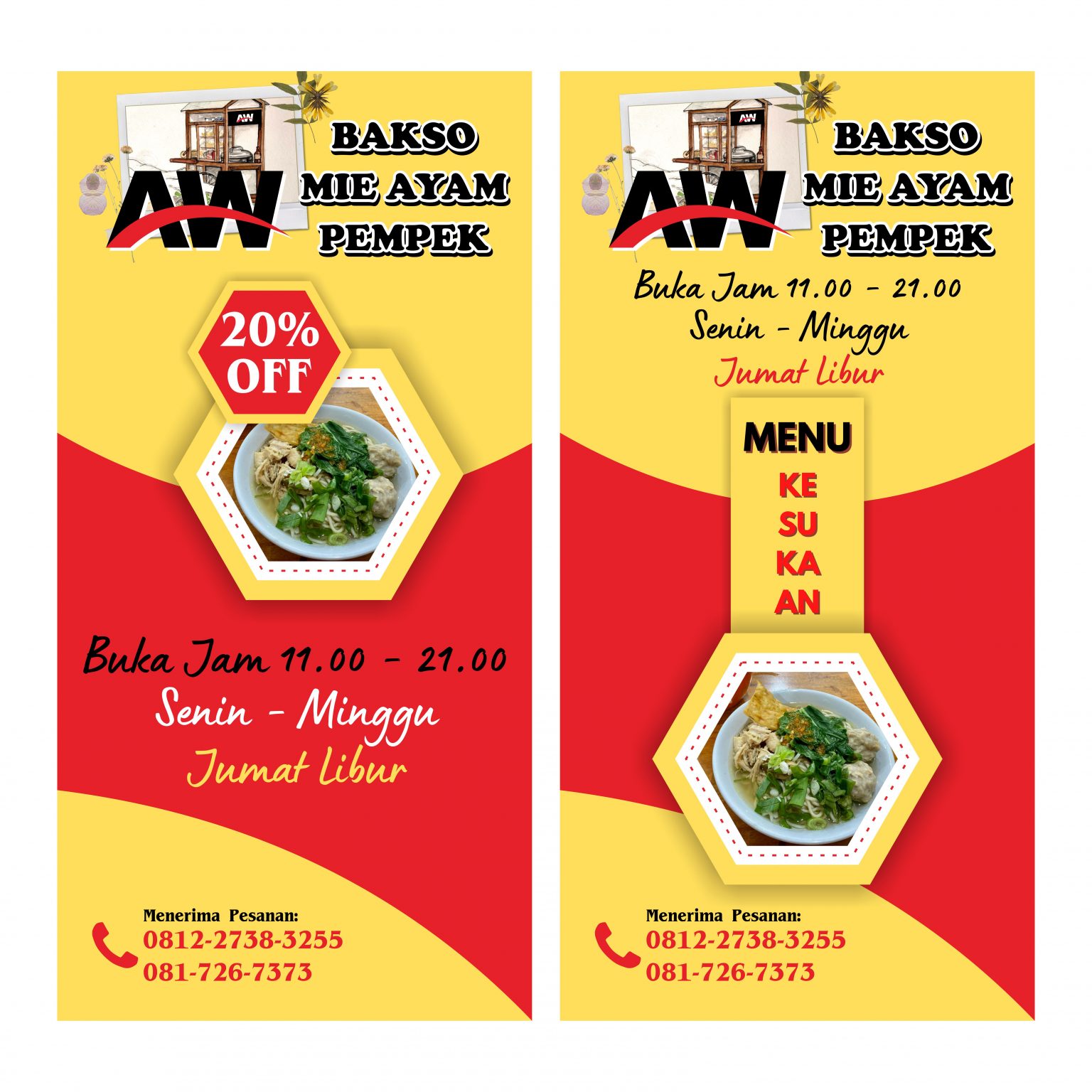 Bakso Mie Ayam Pempek Aw Banner Vector Coreldraw Devilo Arts