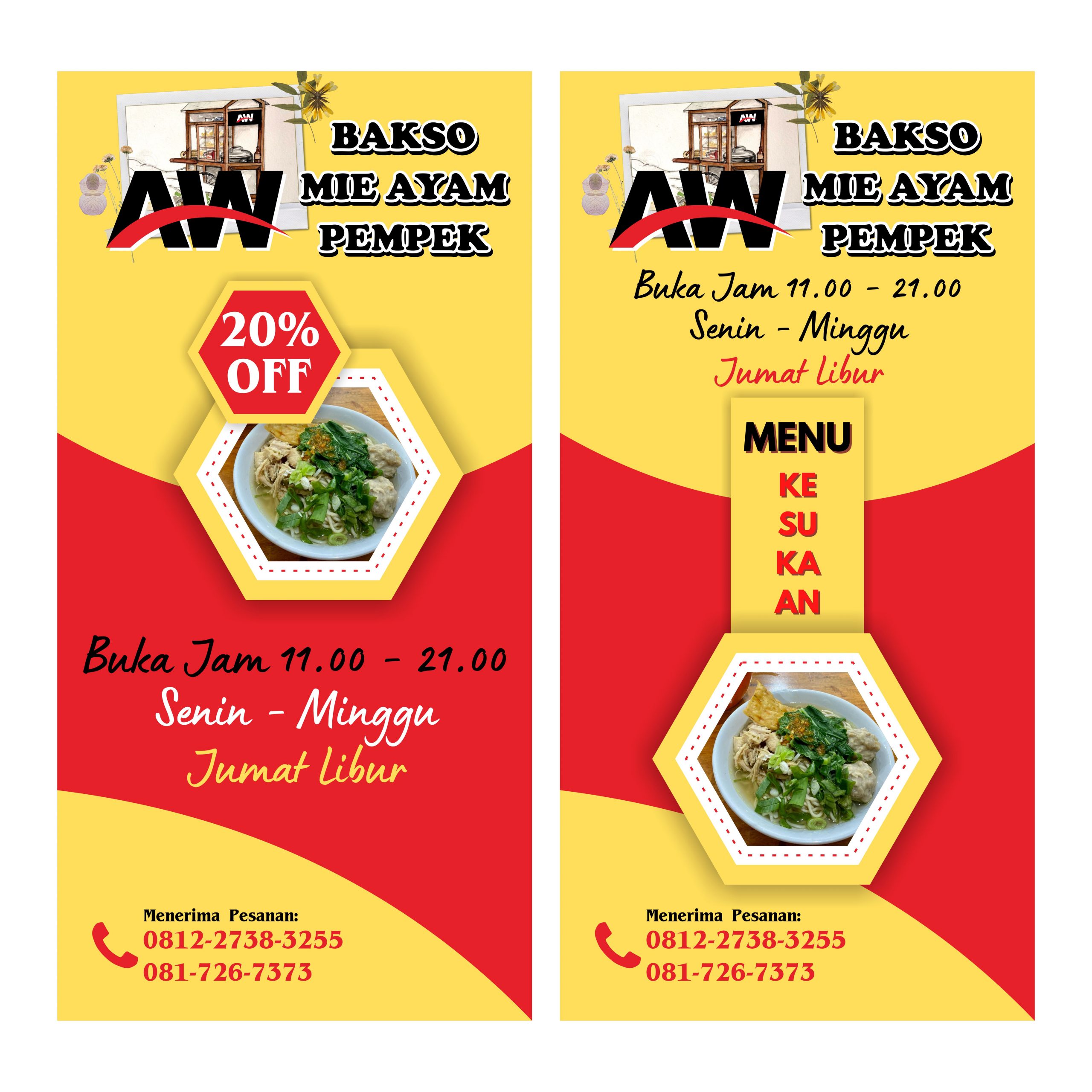 Bakso Mie Ayam Pempek AW Banner Vector CorelDraw