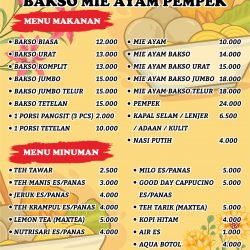 Bakso Mie Ayam Pempek AW Menu Vector CorelDraw