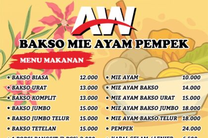 Bakso Mie Ayam Pempek AW Menu Vector CorelDraw