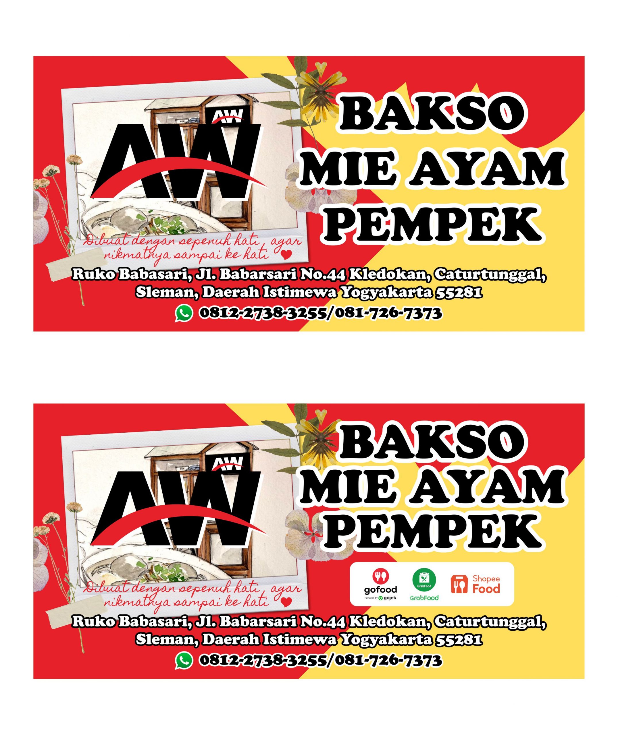 Bakso Mie Ayam Pempek AW Stiker Vector