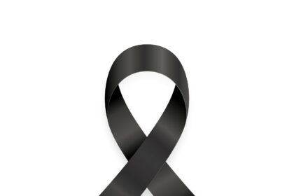 Black Awareness Ribbon Vector