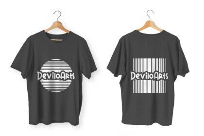 Black T Shirts Front Back Mockup