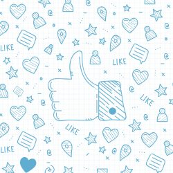 Cartoon Background with Facebook Icons Vector