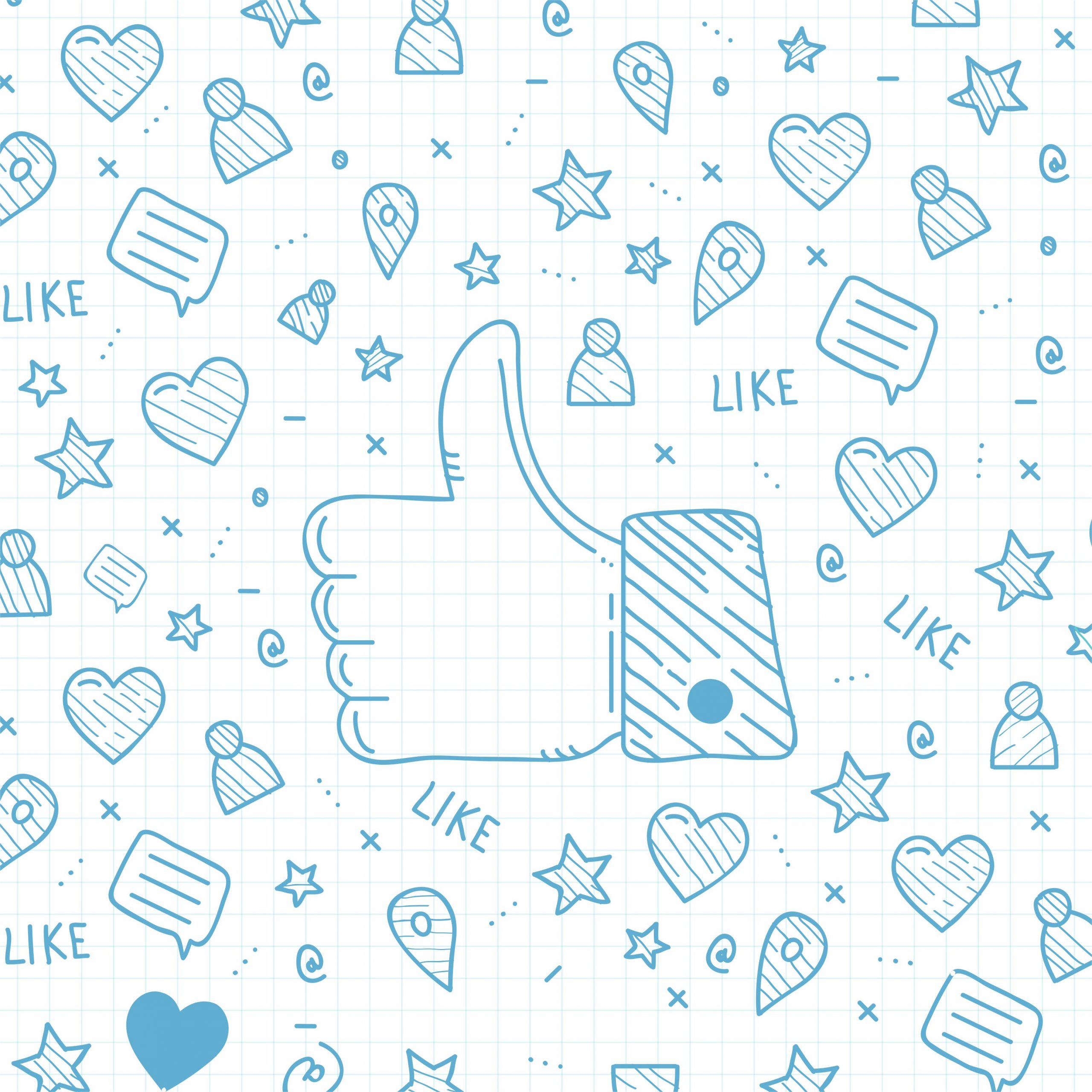 Cartoon Background with Facebook Icons Vector