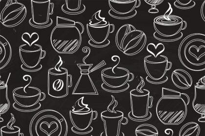 Coffee Seamless Pattern Background Vector