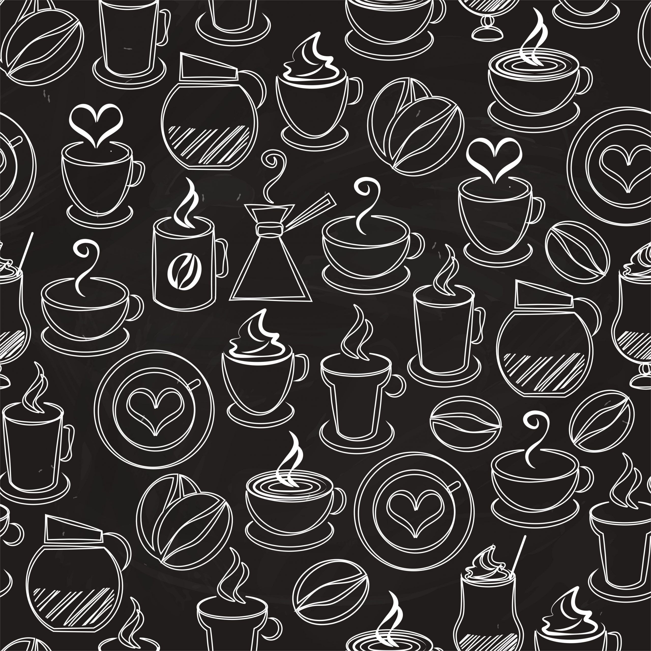 Coffee Seamless Pattern Background Vector