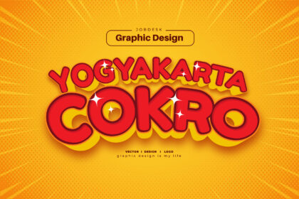 Cokro Yogyakarta 3D Text Vector