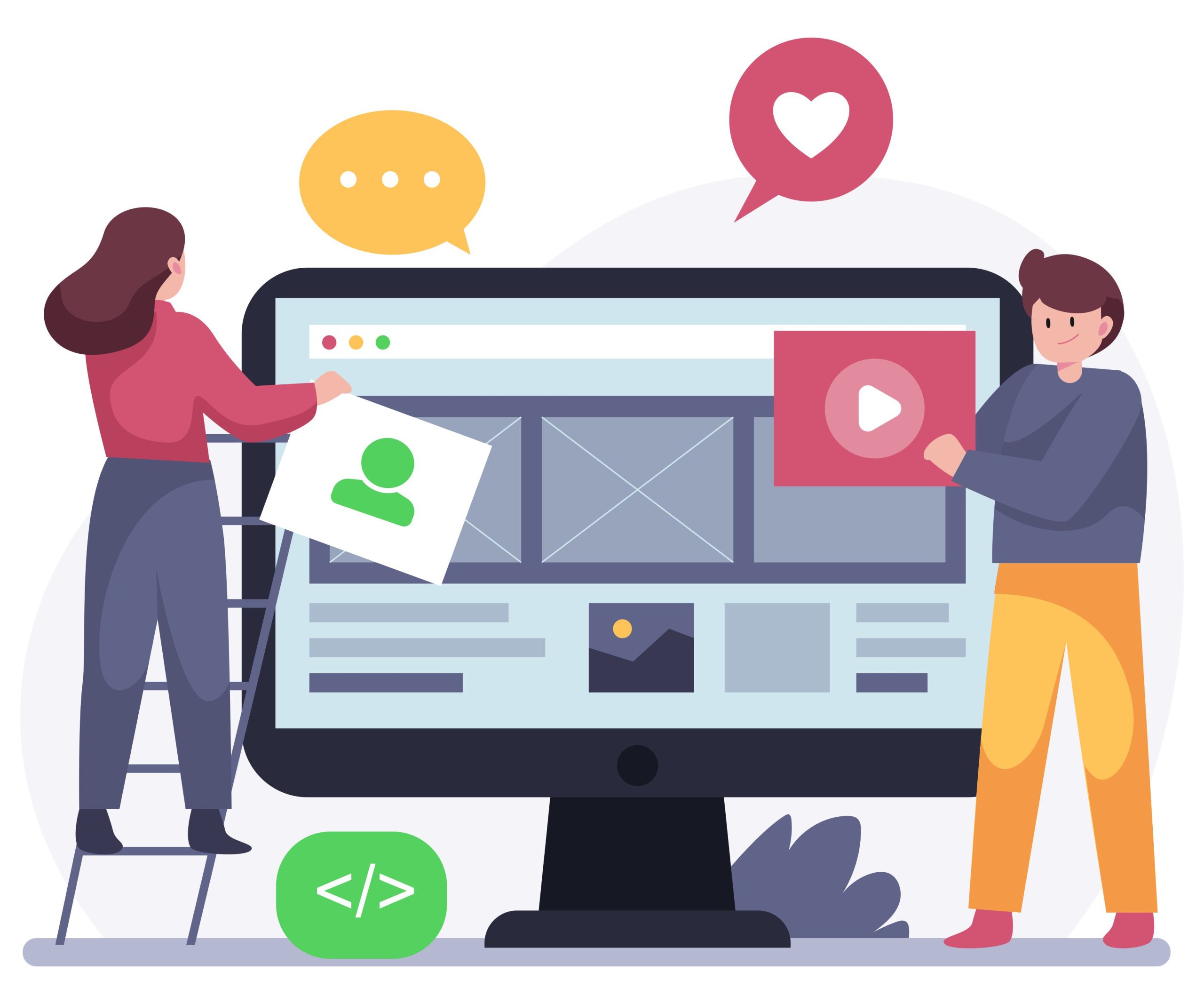 Content Management System Homepage Vector