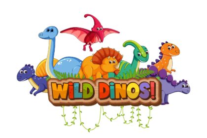 Cute Dinosaurs Cartoon Character Vector