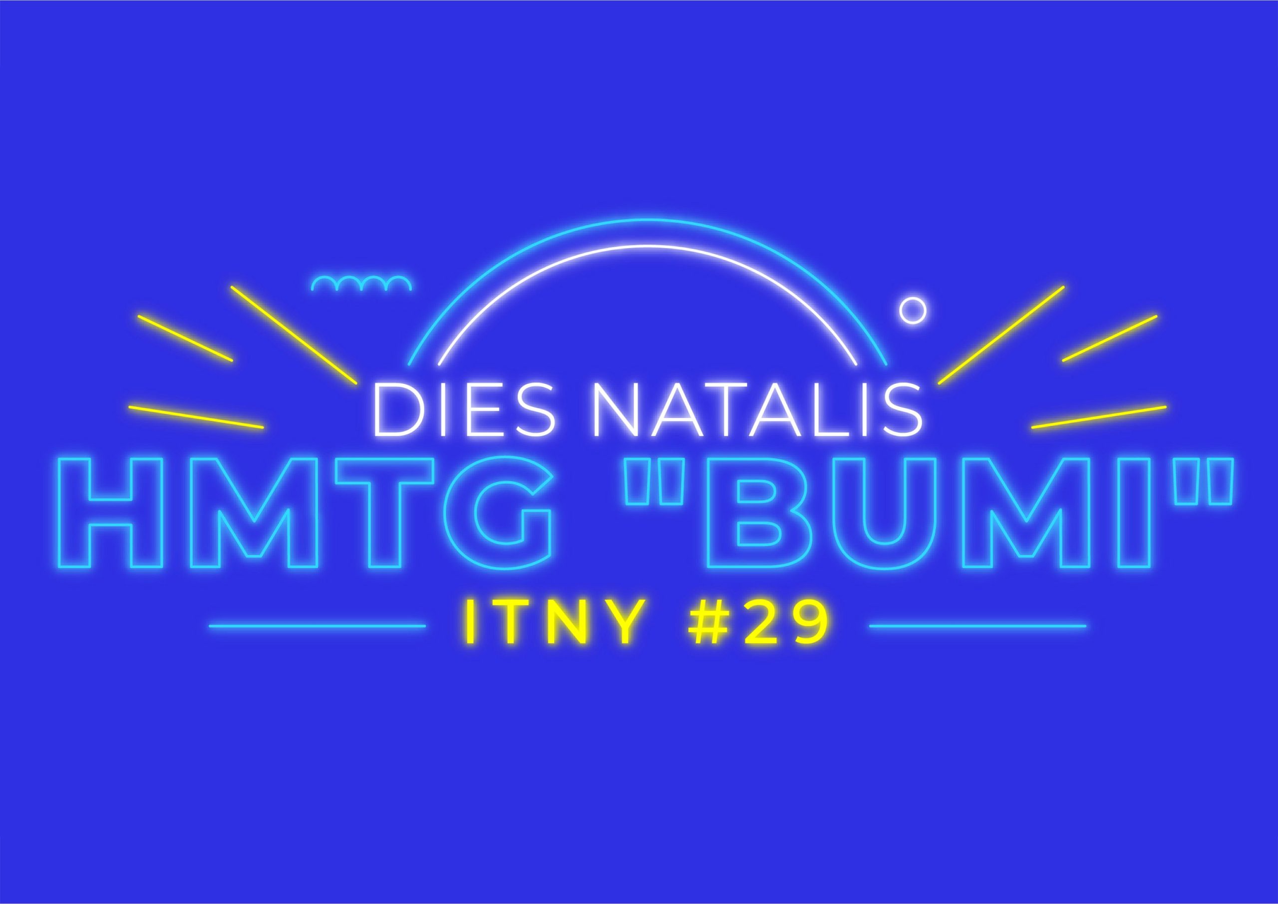 Dies Natalis HMTG “BUMI” ITNY 29 Backdrop Design Vector