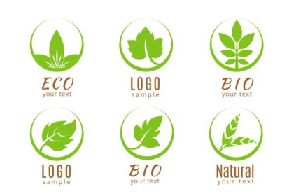 Ecology Logo Green Leaves Vector