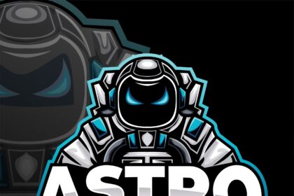 Esports Gaming Logo Astro Robot Vector