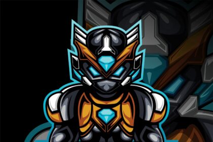 Esports Gaming Logo Mascot Robot Vector