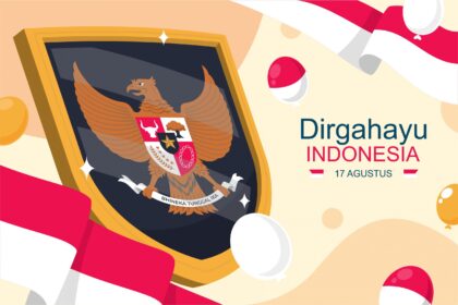 Flat Indonesia Independence Day Background Vector