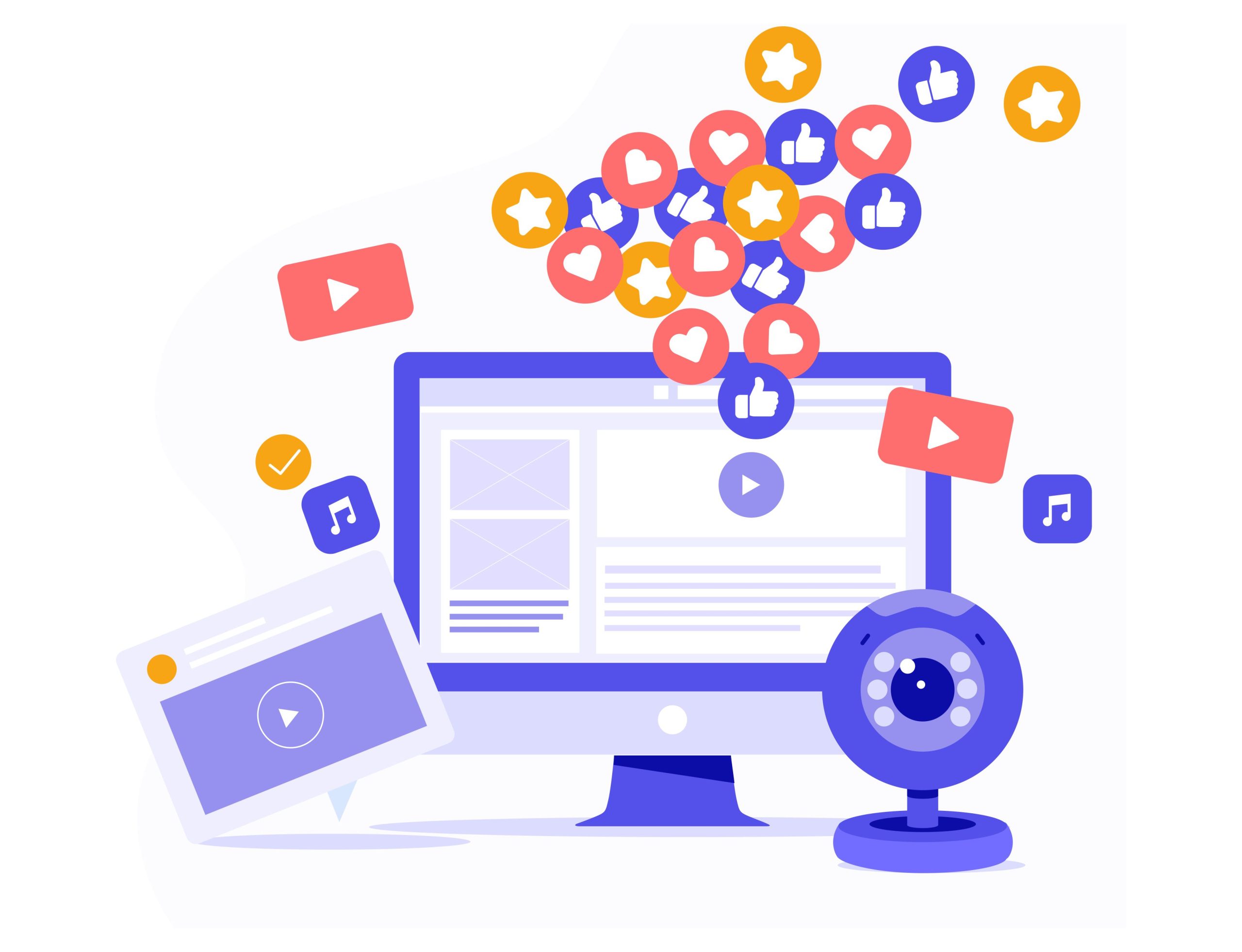 Flat Motiongraphics Landing Page Vector