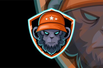 Gorilla Head Logo Sport Club Vector