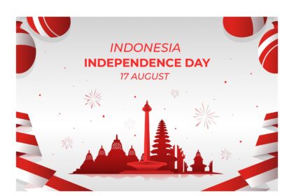 Gradient Indonesia Independence Day Background Vector