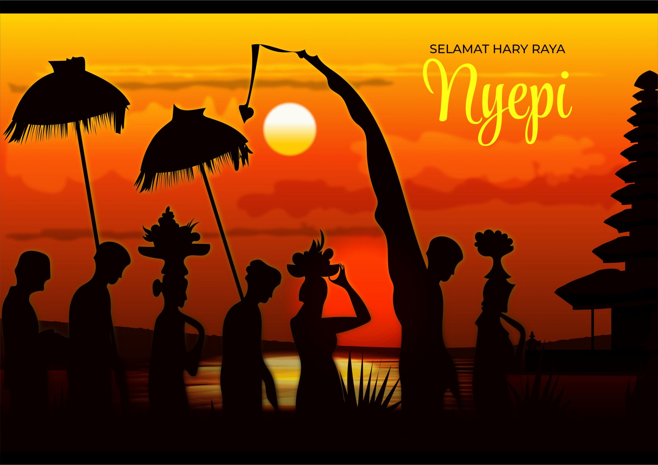 Gradient Nyepi Background Illustration Vector