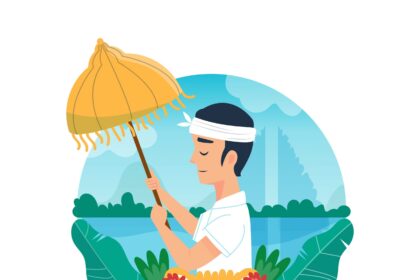 Happy Galungan Illustration Vector